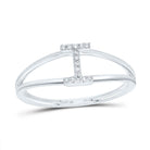 10K White Gold Diamond Gift Initial "I" Women's Ring 1/20 Cttw - Splendid Jewellery