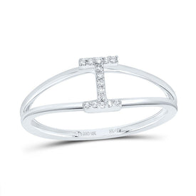 10K White Gold Diamond Gift Initial 