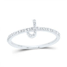 10K White Gold Diamond Gift Initial "J" Ring 1/6 Cttw - Splendid Jewellery