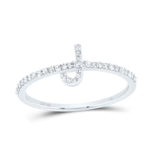 Load image into Gallery viewer, 10K White Gold Diamond Gift Initial "J" Ring 1/6 Cttw - Splendid Jewellery