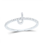 10K White Gold Diamond Gift Initial "J" Ring 1/6 Cttw - Splendid Jewellery