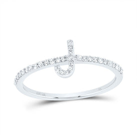 10K White Gold Diamond Gift Initial 