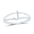 10K White Gold Diamond Gift Initial "J" Women's Ring 0.03 Cttw - Splendid Jewellery