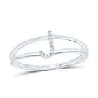 10K White Gold Diamond Gift Initial "J" Women's Ring 0.03 Cttw - Splendid Jewellery