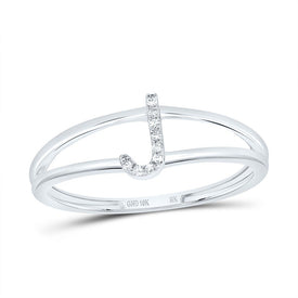 10K White Gold Diamond Gift Initial 