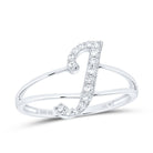 10K White Gold Diamond Gift Initial "J" Women's Ring 1/8 Cttw - Splendid Jewellery