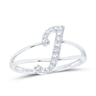 10K White Gold Diamond Gift Initial "J" Women's Ring 1/8 Cttw - Splendid Jewellery