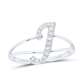 10K White Gold Diamond Gift Initial 
