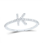 10K White Gold Diamond Gift Initial "K" Ring 1/6 Cttw - Splendid Jewellery