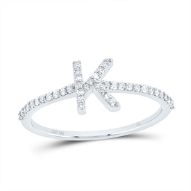 10K White Gold Diamond Gift Initial 