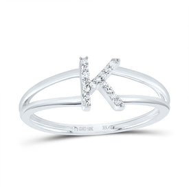 10K White Gold Diamond Gift Initial 