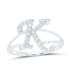 10K White Gold Diamond Gift Initial 