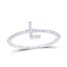 Load image into Gallery viewer, 10K White Gold Diamond Gift Initial "L" Ring 1/6 Cttw - Splendid Jewellery