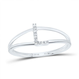 10K White Gold Diamond Gift Initial 