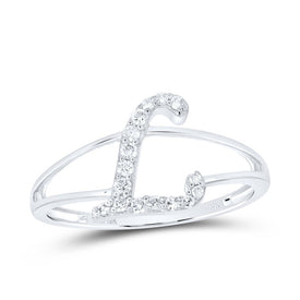 10K White Gold Diamond Gift Initial 
