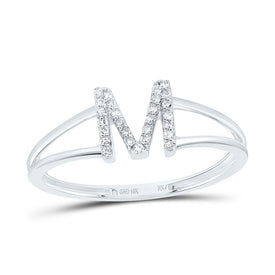 10K White Gold Diamond Gift Initial 