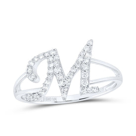 10K White Gold Diamond Gift Initial 
