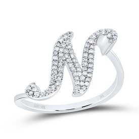 10K White Gold Diamond Gift Initial 