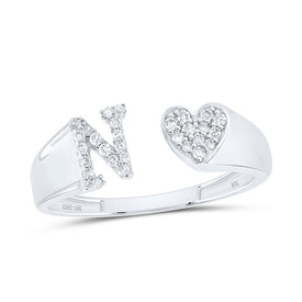 10K White Gold Diamond Gift Initial 