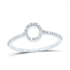 10K White Gold Diamond Gift Initial "O" Ring 1/6 Cttw - Splendid Jewellery