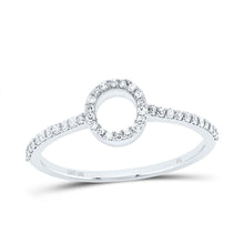 Load image into Gallery viewer, 10K White Gold Diamond Gift Initial "O" Ring 1/6 Cttw - Splendid Jewellery