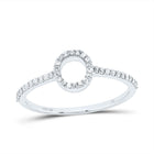 10K White Gold Diamond Gift Initial "O" Ring 1/6 Cttw - Splendid Jewellery