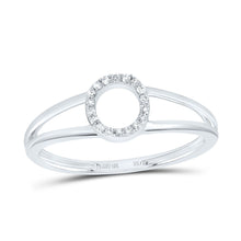 Load image into Gallery viewer, 10K White Gold Diamond Gift Initial "O" Women's Ring 1/20 Cttw - Splendid Jewellery