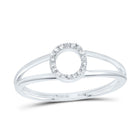 10K White Gold Diamond Gift Initial "O" Women's Ring 1/20 Cttw - Splendid Jewellery