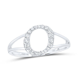 10K White Gold Diamond Gift Initial 