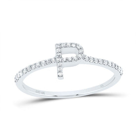 10K White Gold Diamond Gift Initial 