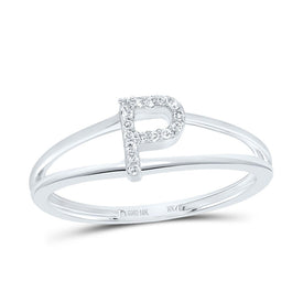 10K White Gold Diamond Gift Initial 