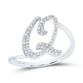 10K White Gold Diamond Gift Initial 