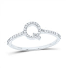 10K White Gold Diamond Gift Initial "Q" Ring 1/6 Cttw - Splendid Jewellery