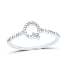 10K White Gold Diamond Gift Initial 