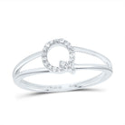 10K White Gold Diamond Gift Initial "Q" Women's Ring 1/12 Cttw - Splendid Jewellery