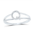 10K White Gold Diamond Gift Initial "Q" Women's Ring 1/12 Cttw - Splendid Jewellery