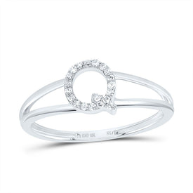 10K White Gold Diamond Gift Initial 