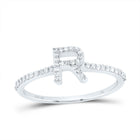 10K White Gold Diamond Gift Initial "R" Ring 1/5 Cttw - Splendid Jewellery