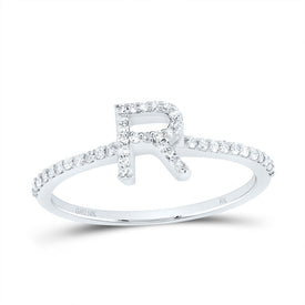 10K White Gold Diamond Gift Initial 
