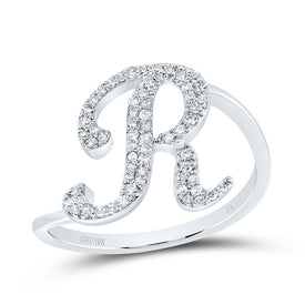 10K White Gold Diamond Gift Initial 