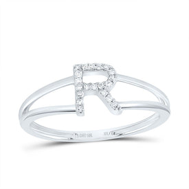 10K White Gold Diamond Gift Initial 