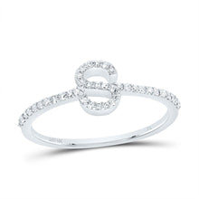 Load image into Gallery viewer, 10K White Gold Diamond Gift Initial "S" Ring 1/6 Cttw - Splendid Jewellery