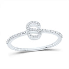 10K White Gold Diamond Gift Initial "S" Ring 1/6 Cttw - Splendid Jewellery