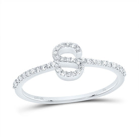 10K White Gold Diamond Gift Initial 