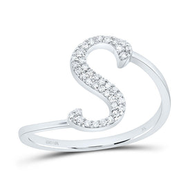 10K White Gold Diamond Gift Initial 