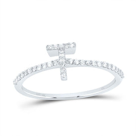 10K White Gold Diamond Gift Initial 