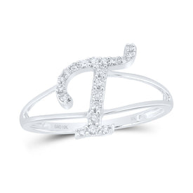 10K White Gold Diamond Gift Initial 