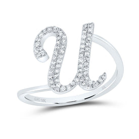 10K White Gold Diamond Gift Initial 