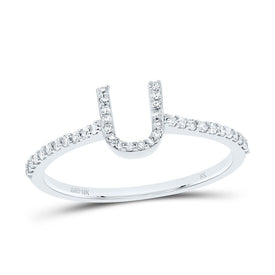 10K White Gold Diamond Gift Initial 