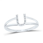 10K White Gold Diamond Gift Initial "U" Women's Ring 1/20 Cttw - Splendid Jewellery